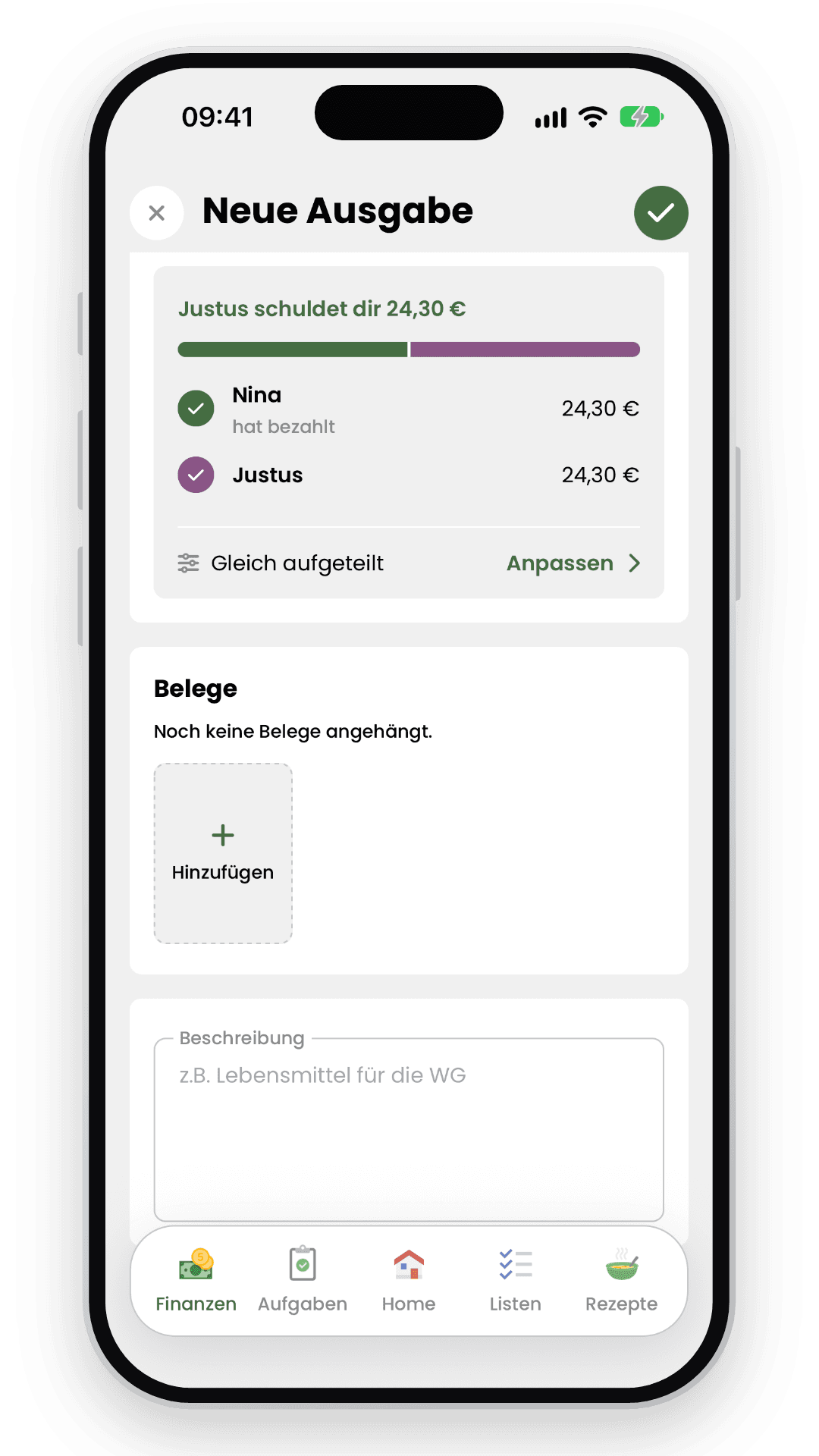 Aufteilung einer Livo-Ausgabe auf Haushaltsmitglieder