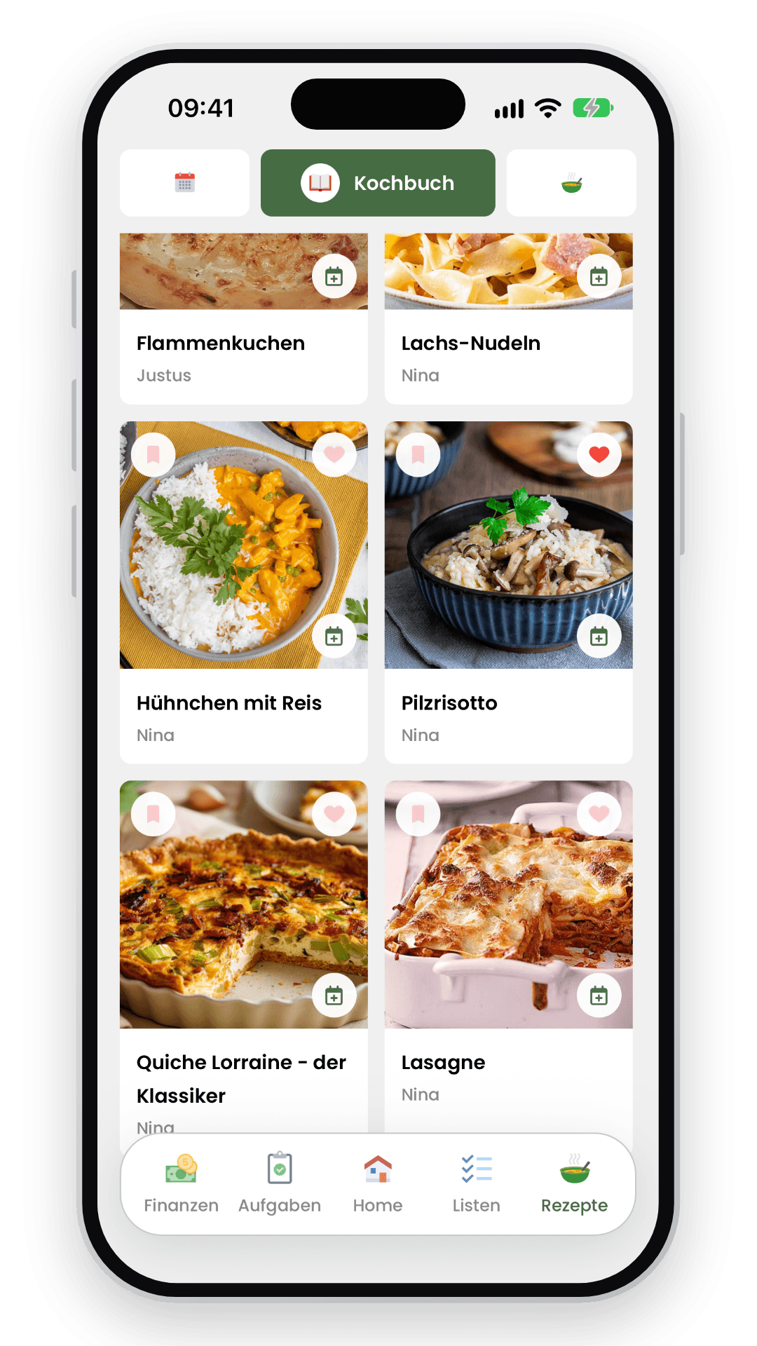 Livo-Kochbuch mit Rezeptbüchern und Gerichten