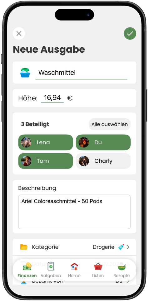 Haushaltsapp Livo Finanzen