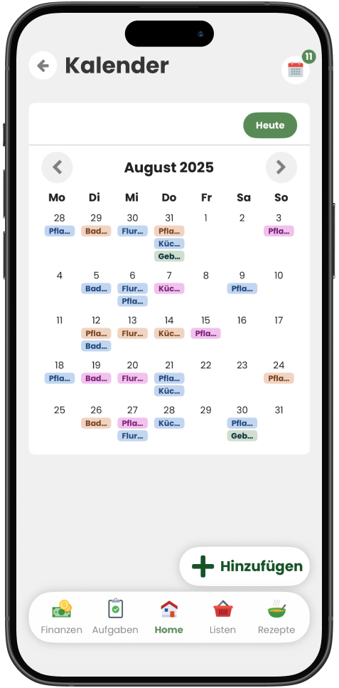 Haushaltsapp Livo Kalender